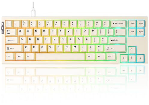 YUNZII RT68 Rapid Trigger Gaming Keyboard, Hall Effect Magnetic 68-Key Wired RGB Keyboard, Hot Swapped PC Gaming Keyboard, Adjustable Actuation TKL Mechanical Keyboard (beige)