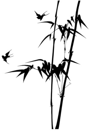 Wandtattoo, Zweig, Baum, Bambus, Vogel, Schlafzimmer, Sofa, Hintergrund, Dekor, Vinyl, Wandaufkleber, Heimdekoration, Wohnzimmer, Naturpflanze, klein – 38x57cm