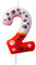 Zolunu Red Dog Paw Theme Birthday Candle, Red Dog Birthday Cake Toppers for Boys Kids, Number 2 Candle, Red White Dog Paw Birthday Candle for Themed Birthday Party Decoration Supplies Favors Gifts