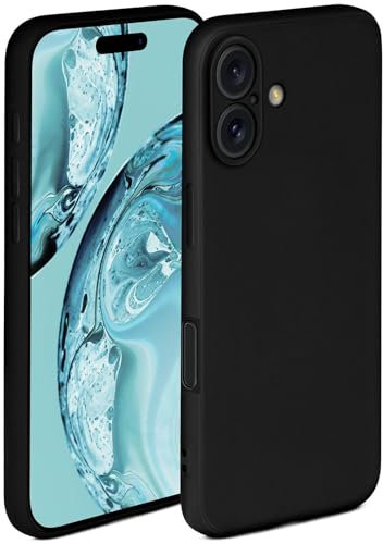 ONEFLOW Soft Case für iPhone 16 Hülle aus Silikon mit Kameraschutz, Silikonhülle mit erhöhtem Schutz fürs Display, Backcover Schutzhülle, weiche Handyhülle, Schwarz