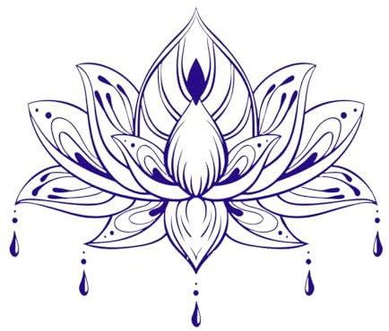Muslimische Aufkleber Mandala Lotus Aufkleber Blume Kopfteil Aufkleber Home Dekore Yoga Hindu Kunst Tapete Poster Arabischen Iiving Zimmer-L-66x57cm-Dark Blue