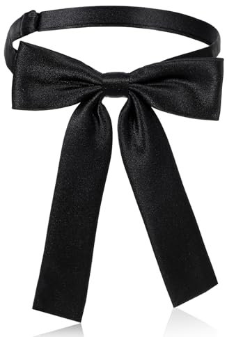 Teaaha verstellbare vorgebundene Fliege für Damen Herren, Schmetterlingsknoten, Western-Fliege, schwarze Fliege für Männer und Frauen Krawatte für Party, Büro, Hochzeit, Schwarz, Einheitsgröße