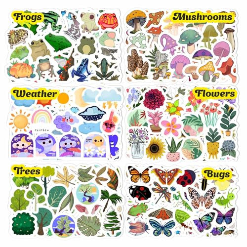 Natur-Aufkleber - Blumen, Pilze, Blätter, Pflanzen, Insekten und Käfer-Aufkleber, Geschenke, Naturparty-Dekorationen - Nature Stickers