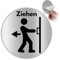 LEIASA | Selbstklebendes Schild Ziehen an der Tür - Durchmesser Ø 100 mm - Dicke 0,8 mm - Aluminium - Tür Ziehen - Zeichen Tür Ziehen - Schild Ziehen
