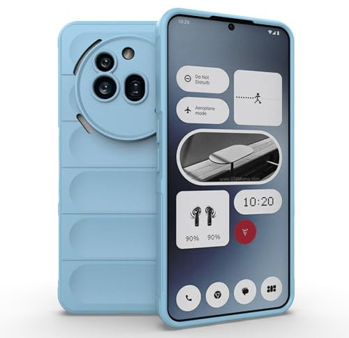 ESTH® Liquid Silicone Hülle für Nothing Phone (3a) Pro mit Antibakteriellem Schutz und Kratzfestes weichem Mikrofaserfutter, Rundumschutz Stoßfeste Handyhülle Case, Hellblau