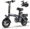 URLIFE E-Bike Klapprad 14, 48V 7.5Ah Austauschbarem Akku für Lange Reichweite bis 60KM, Elektrofahrrad 250W Motor, 3 Fahrmodi, Sitzhöhe Verstellbar, Falt-Pedelec ebike für Herren Damen Grau