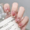 24PCS Camellia-Inspired Press on Nails with Glue – Short Square Round Full Cover Acrylic Fake Nails for Women, Natural & Elegant Look, Easy to Apply for Any Occasion