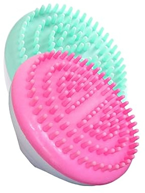 Massagebürste 2 Stück-pack aus Tpr und ABS mit Griff, für Frauen | Ganzkörper Massagebürste, für Dusche und Bad, Glatte Rollen, Grün Rosa, Kompakt und Tragbar