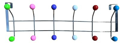 Gigzo Land 10 Hook Multi Colour Over The Door Clothes Coat Hanger Rack, Built to Last and Fits, Simply Hook It Over Your Doors, Essentials Like Backpacks, Handbags, Keys, Umbrellas (1 Pcs)