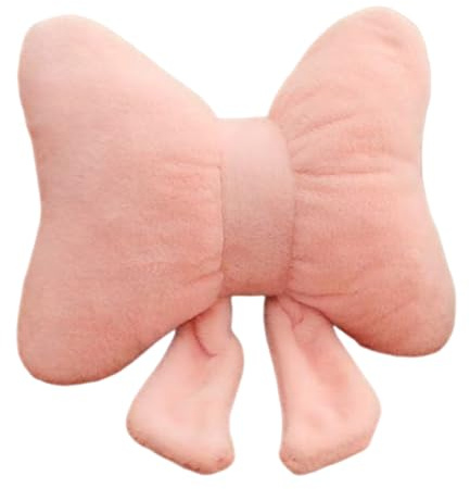 Embhlitfe Pinkes Schleifenkissen, rosa Kissen, weiche Schleife, Plüschkissen, niedliche Schleife, Plüschkissen für Sofa, Couch, Schlafzimmer, adrette Raumdekoration, Rückenstützkissen, dekorativ