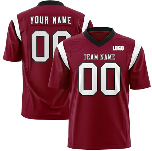 American Football Trikot Personalisiert mit Name/Nummer/Logo American Football Bekleidung Trikot T-Shirt für Herren Damen Erwachsene Kinder