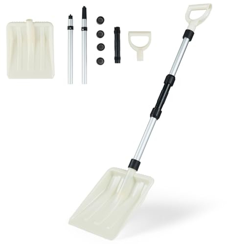 GOPLUS Pelle à Neige Allée, Outil de Déneigement Deneigeuse avec Poignée Ergonomique Forme D, Tube en Aluminium Robuste&Grande Tête, Facile à Monter pour Jardin,116,5 x 26 x 9,5 CM
