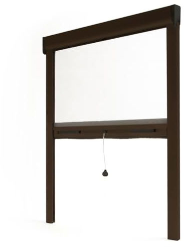 Avosdim - Estor mosquitera para ventana, aluminio de lujo (100 x 160 cm), color marrón
