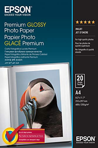 Epson S041287 Premiumglossy Photopaper 20 Blatt A4 (21 x 29,7) Papier