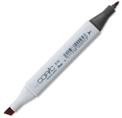 COPIC Classic Marker Typ E - 19, Redwood, professioneller Layoutmarker, mit einer breiten und einer feinen Spitze