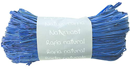 Clairefontaine 196013C Geschenkband (aus Bast naturlich, 50 g, 100 cm, ideal für Ihre Bastelprojekte und Geschenke) 1 Stück blau