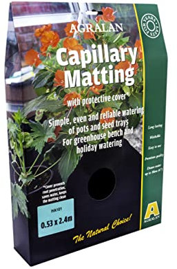 Agralan Capillary Matting with Cover | Water Absorbent Thick Mat Roll for Plant Pot Greenhosue Bench Self Watering|
