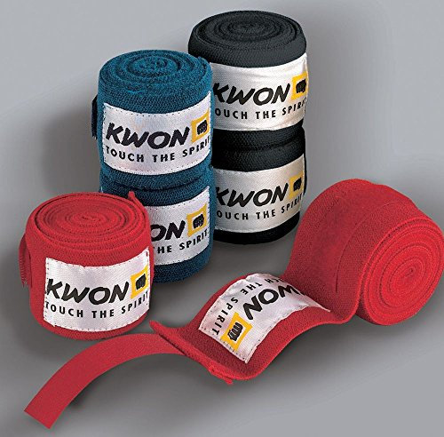 Boxbandagen unelastisch 4,5m, blau, schwarz, rot (blau)