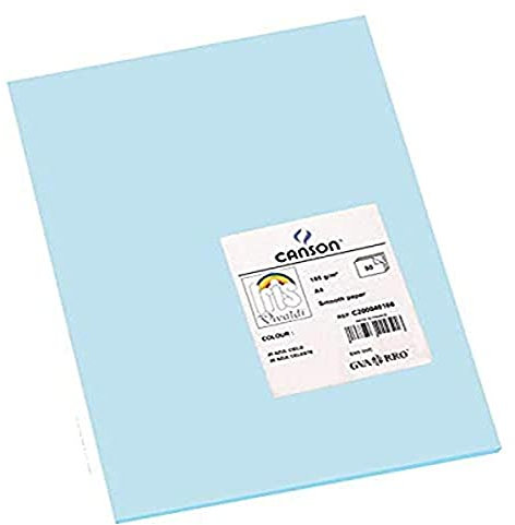 CANSON Iris Vivaldi - Paquet 50 feuilles de papier couleur A4 - 185g/m² - Bleu ciel