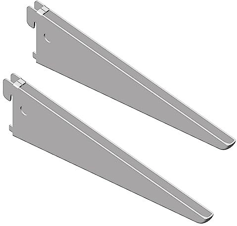Element System 18133-00031 Classic Regalsystem U-TRÄGER - Sicherheitsträger verbaubar mit zweireihiger Wandschiene, Stahl, Weiß, 220 mm, 2 Stück