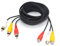 Xenocam 10FT RCA Audio/Video Composite Cable DVD/VCR/SAT Yellow/White/red connectors 3 Male to 3 Female
