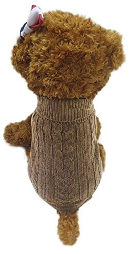 Hunde Strickjacke, Winterpulli Hunde Strickpullover Bekleidung Hundepulli Winter Pullover Warm und komfortable Chihuahua Haustier Rot Blau Braun
