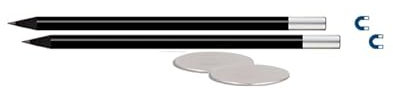 2er-Set Magnetbleistifte, schwarz inkl. 2 Metallplättchen, selbstklebend