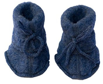Engel Natur, Baby-Schühchen Fleece, 100% Wolle (kbT) (1, Blau Melange)