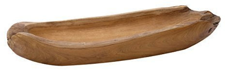 Brillibrum Design Teakholz exklusive Dekoschale aus einem Stück Teak Schale Natur Holzschale Handarbeit unbehandelt