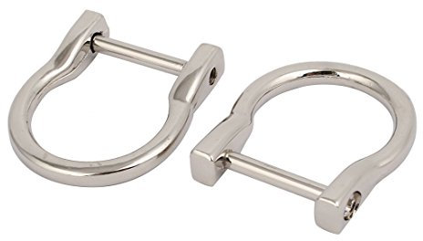 sourcing map 2Stk 20mm Innenbreite Metall U Form Schraube montiert D Ring Silber Ton DE de