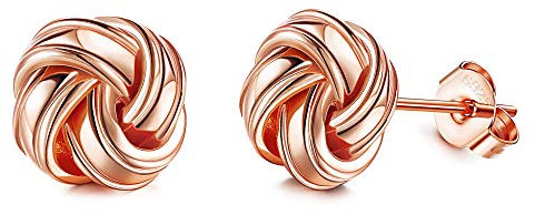 Sllaiss 925 Sterling Silber Liebes Knoten Ohrstecker für Frauen Fester Knoten Ohrstecker Hypoallergen