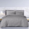 Sleepdown Bettwäsche-Set mit Kissenbezügen, Fadenzahl 225, Polyester-Baumwoll-Satin, gestreift, Grau (Einzelbett)
