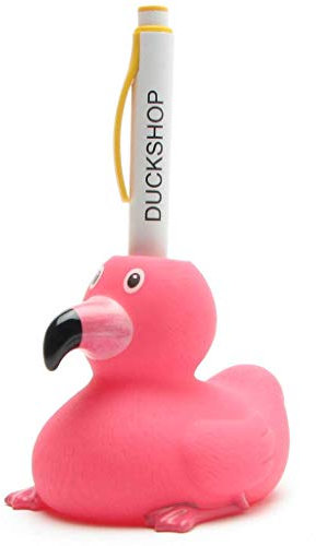 Holdys I Flamingo Badeente l Zahnbürstenständer l Stiftständer l inkl. Duckshop-Kugelschreiber
