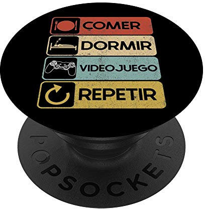 Comer Dormir Jugar Repetición de Videojuegos Masculinos PopSockets PopGrip: Agarre intercambiable para Teléfonos y Tabletas