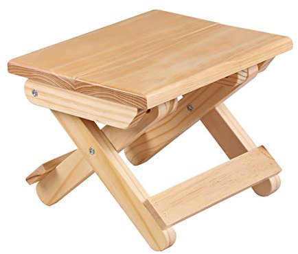 Mokyler Sgabello pieghevole, in legno massello, sgabello pieghevole, portatile, per uso domestico, gioco e pesca, funziona in stanze e giardino (24 x 19 x 18 cm)