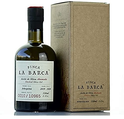 SMOKED OLIVE OIL FINCA LA BARCA 250 ML. BOTTLE + GIFT BOX