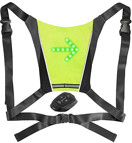 SWAREY Gilet de Cyclisme Réfléchissant Clignotant pour Vélo Lumiere Velo Haute Visibilité Sécurité Nuit Course Vélo Accrocheurs