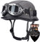 DIRERTYS Deutsche Leder Motorrad Halbhelme Retro Halbschalenhelm JetHelm mit Visier Schnellverschluss Schnalle für Cruiser Chopper Biker Moped DOT/ECE-Zulassung
