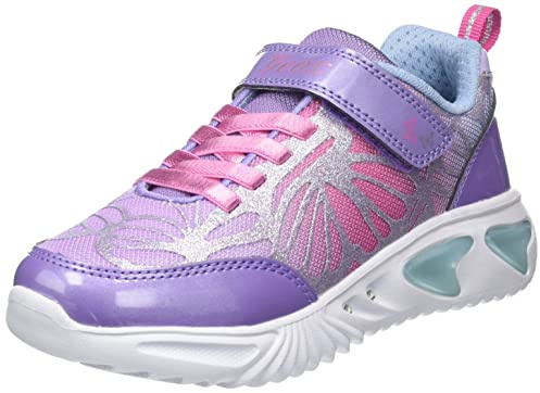 Geox J Assister Girl Sneaker, Lt Violet Watersea, 1 UK