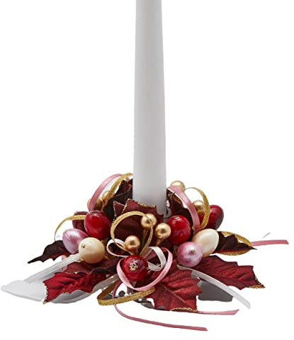 Magie di Natale Krone Mistel mit Stechpalme und Beeren für Tisch und hinter Tür Ø 14 cm