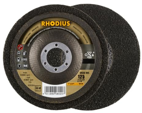 RHODIUS TOPline VKSG WS Vlieskompaktscheibe 125 x 22,23 mm 6S-very fine 2 Stk