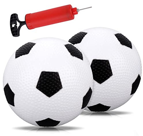 Grevosea 2 Pack Kinder Fußball - Kleiner Sportball, Mini Soft Kleinkind Ball 14cm Mit Luftpumpe - Spielbälle für Das Training Drinnen Draußen