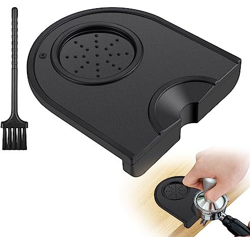 Silicone Tamping Mat, Soft Coffee Tamper Mat, Anti Slip Coffee Mat, Universal Coffee Accessories, Practical Espresso Tamper Mat for Coffee Station, Kitchen, Bar (14x12cm)