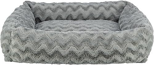 TRIXIE orthopädisches Hundebett Vital Loki 100 × 70 cm in grau - hochwertiges Hundekissen mit Memory Foam - Hundekorb für große Hunde - gelenkschonend und entlastend - 37933