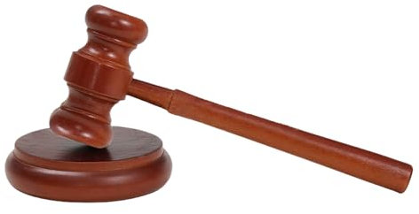 HOMURY - Martello da giudice in legno, con blocco sonoro, realizzato a mano, per avvocato, studenti, giudici, asta, vendita, riunioni, bambini, gioco di ruolo