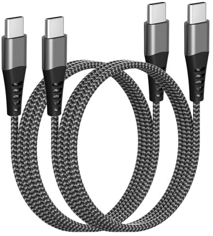 USB C to USB C Cable 1M 2Pack,60W PD Type C Charger Cable Fast Charging Nylon USB C Charger Cable Type C to Type C Cable Fast Charge Lead for iPhone 15 Pro Max/15 Plus,Samsung S24 S23 S22,iPad Pro/Air
