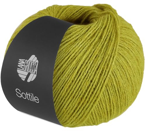 LANA GROSSA Sottile | Zarte Netzgarnstruktur aus Baumwolle, gefüllt mit feinen Merinofasern | Handstrickgarn aus 85% Baumwolle & 15% Schurwolle (Merino) | 50g Stricken & Häkeln | 250m Garn FB13
