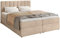 BROMARKT Boxspringbett mit Bettkasten Polsterbett mit Bonell-Matratze und Topper Doppelbett mit Stauraum Bett für Schlafzimmer gepolstertes Kopfteil Denver 180x200 Härtegrad H3 Samtstoff Beige