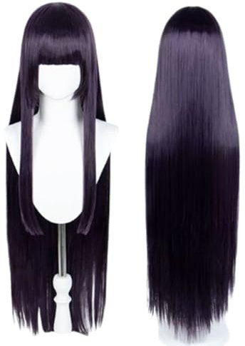 COSPLAZA Hyuga Hinata Riricho Shirakiin Tiefes Lila Lange Gerade Anime Perücke Damen Cosplay Kostüm Perücken Blunt Bangs