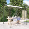 Festnight Garten Pergola 2 x 2,3 m, Pavillon Stahl Wasserdicht Sonnendach, Anbaupavillon, Terrasse Pergola mit Markisenschutz, UV Beschattung, Creme
